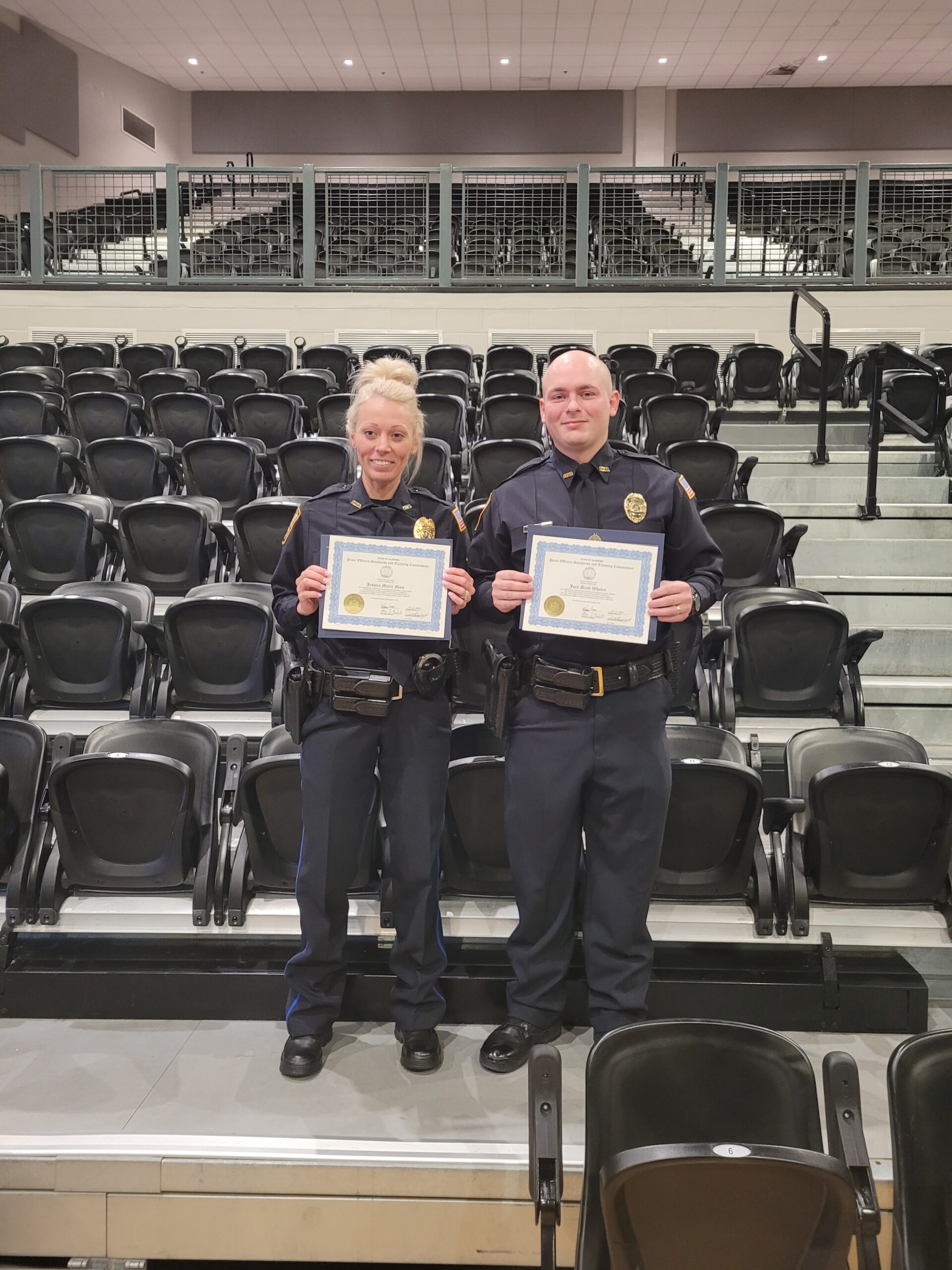 CONGRATULATIONS TO OFFICER JESSICA MACE AND OFFICER JORY WHALEY ON THEIR GRADUATING FROM THE NORTHEAST ALABAMA LAW ENFORCEMENT ACADEMY, DECEMBER 2, 2021.